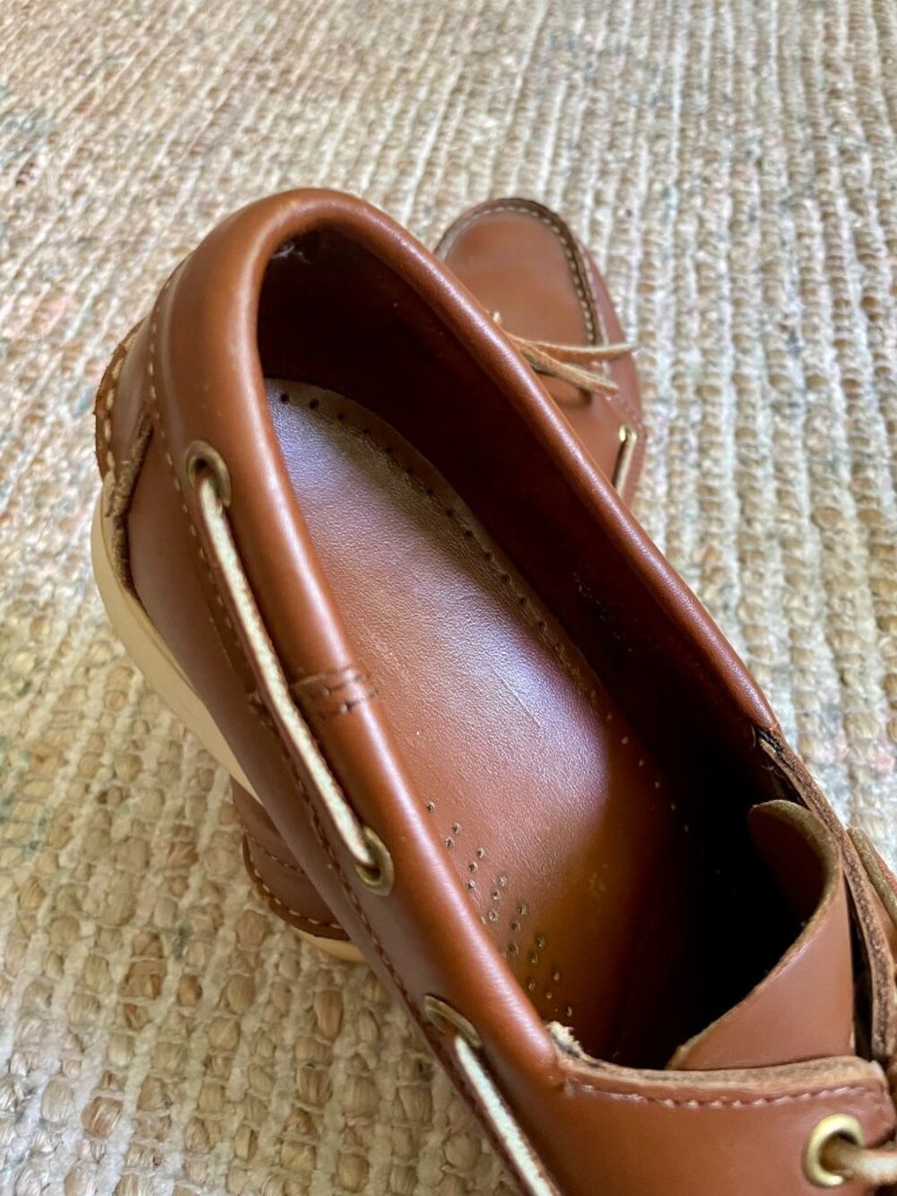 Sebago Docksides Brown Leather Boat Shoes Men's 8.5M Unisex - Picture 3 of 10